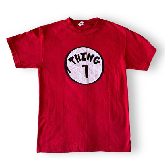 Vintage Thing 1 Dr Seuss T Shirt Red Small - Picture 1 of 6